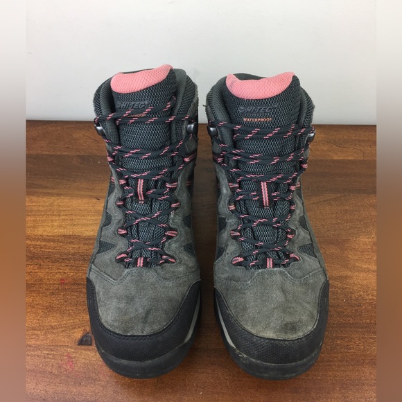 Hi-Tec Women’s Gray Pink 9102 Waterproof Lace Up Ankle Hiking Boots Size 7.5M. - Picture 4 of 11